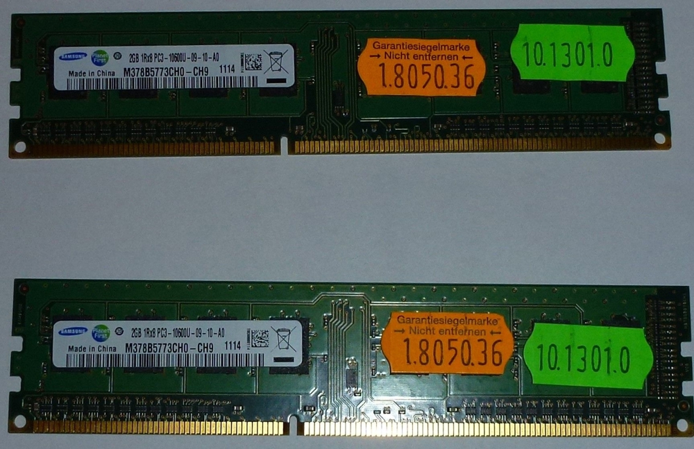 Samsung 2 mal 2GB DDR3 Ram