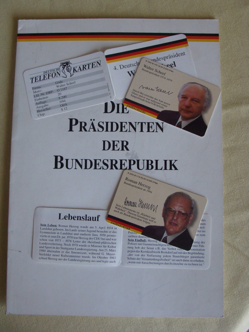 Telefonkarten "Präsidenten der BRD" Herzog und Scheel