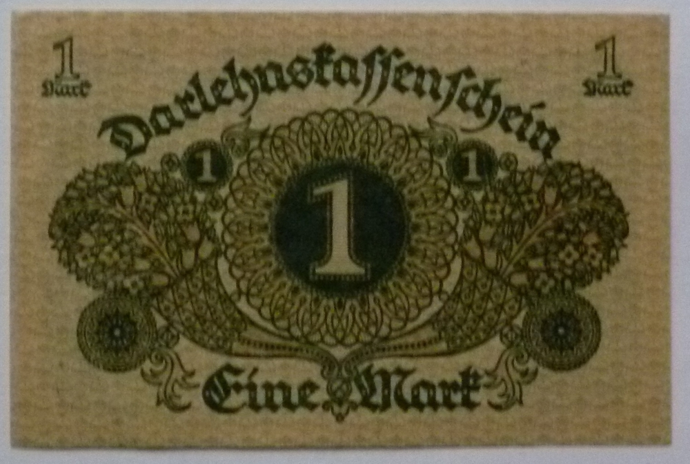 Banknote Geldschein 1 Mark Darlehnskassenschein Berlin 1920