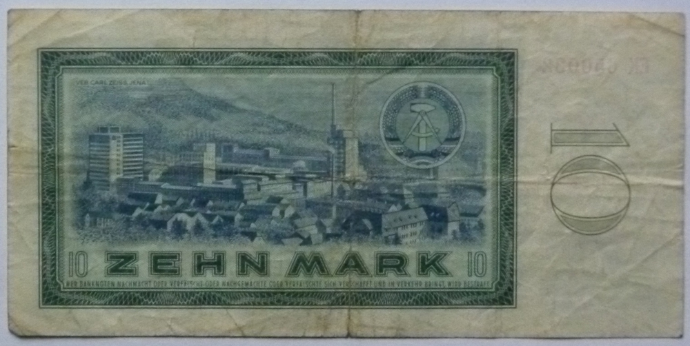 Banknote Geldschein DDR 10 Mark Berlin 1964