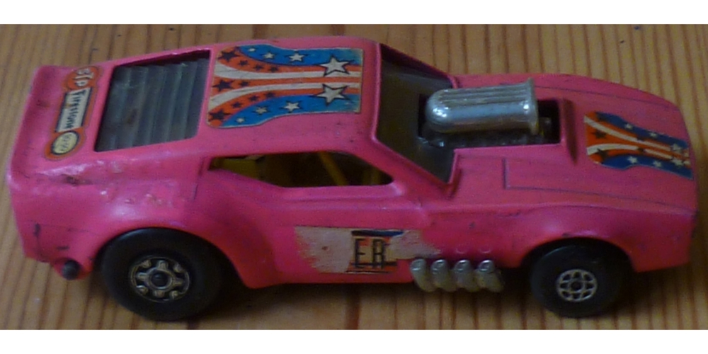 Matchbox Speed Kings Gulper Mustang Dragster Lesney 1972 pink