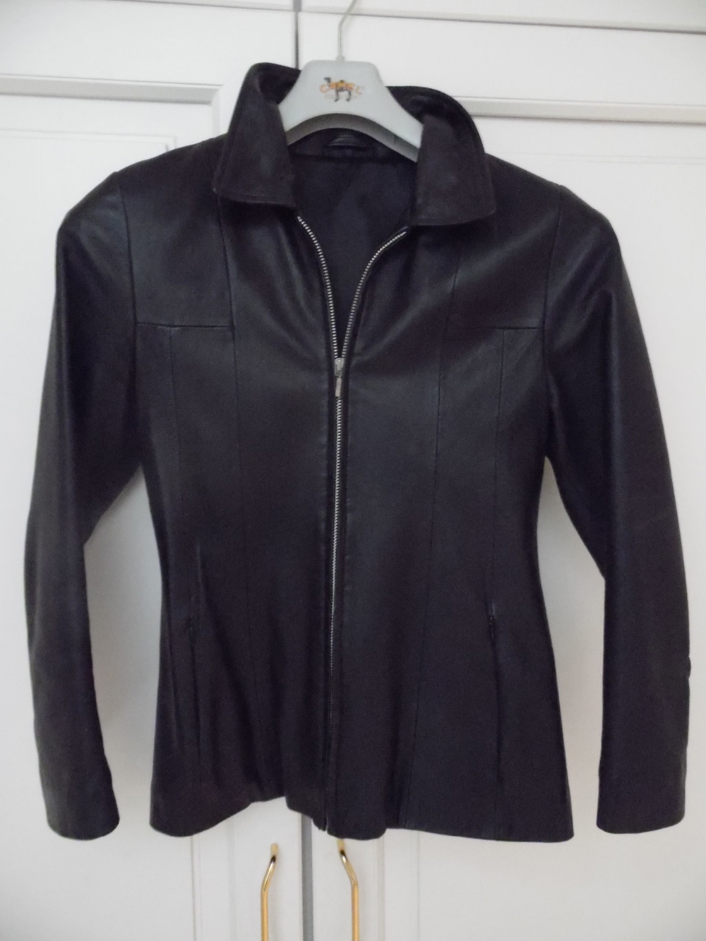 Damen Lederjacke Jacke schwarz Gr. S Gr. 36 w Neu