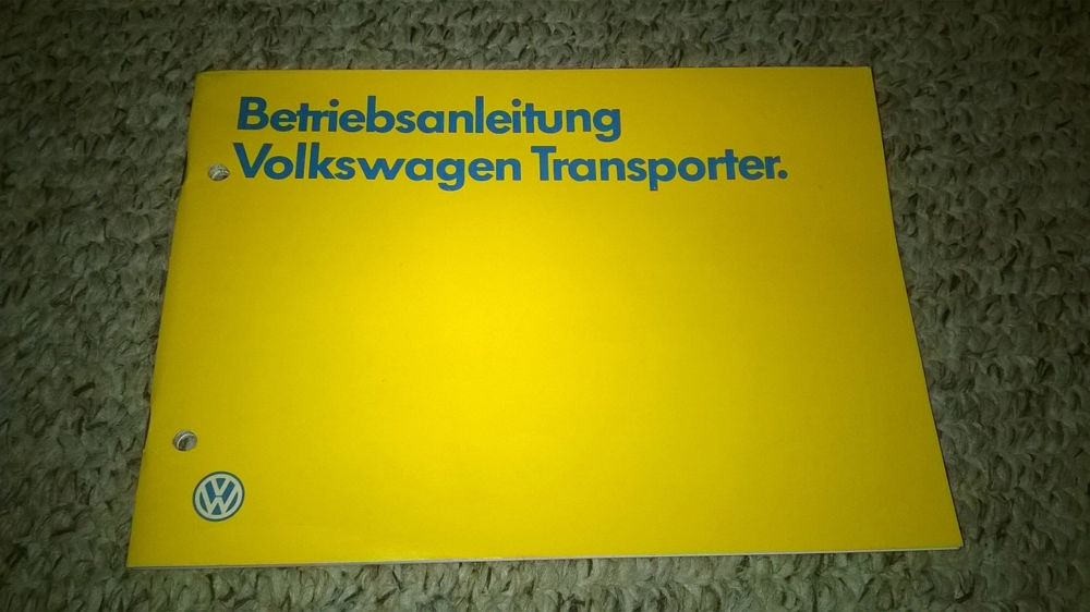 VW Bus T3 Betriebsanleitung