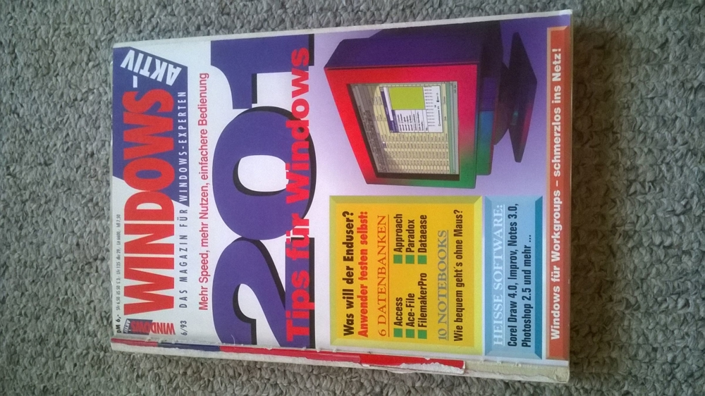 Für Sammler: Erstausgabe Computerzeitschrift Windows-Aktiv (06-1993)