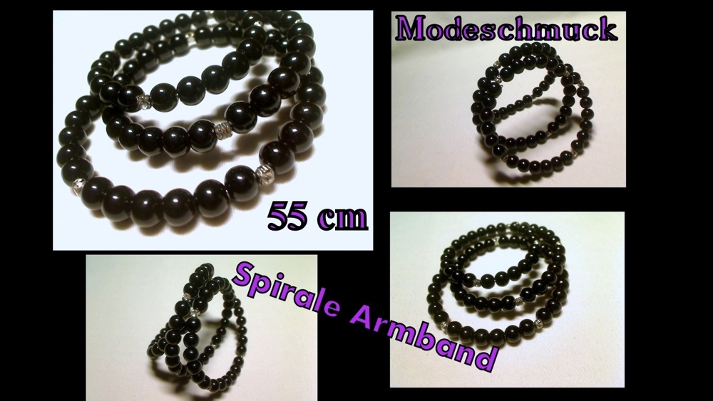 Modeschmuck Armband-Spirale Armband-Kette schwarz-Kugelkette-Gothic