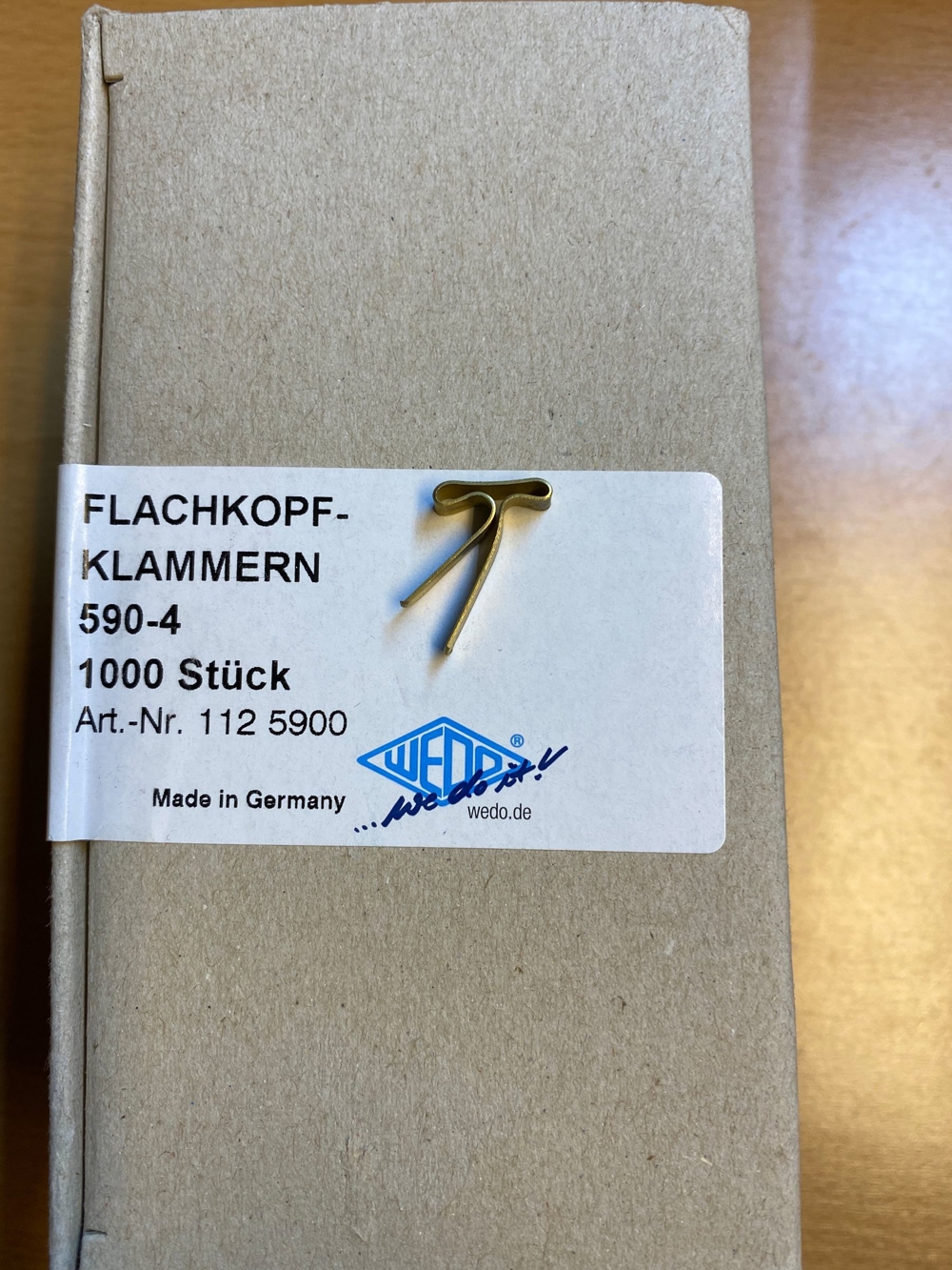 1000 Stück Flachkopfklammern Musterbeutelklammern neu, ovp