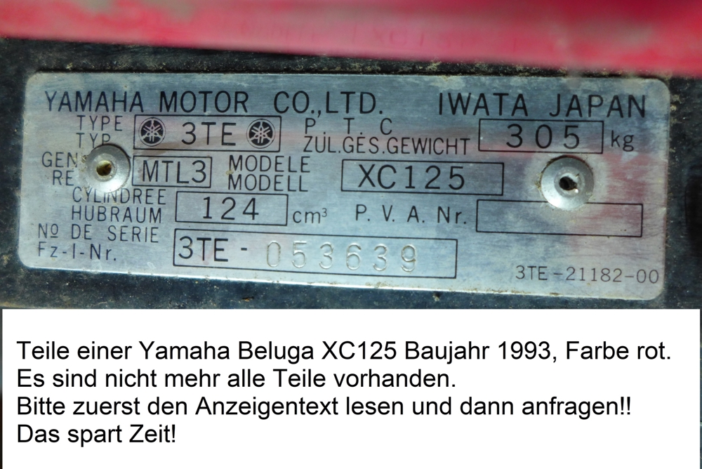 Ersatzteile Yamaha Beluga XC125 3TE Motorroller, nur Teile!