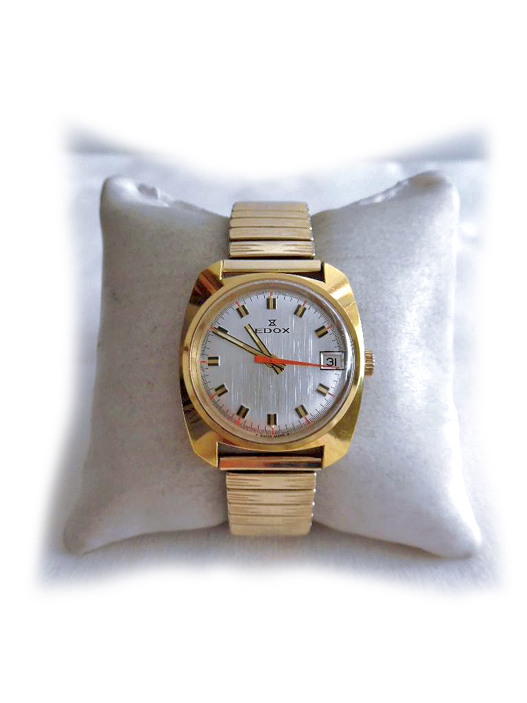 Goldene Edox Armbanduhr