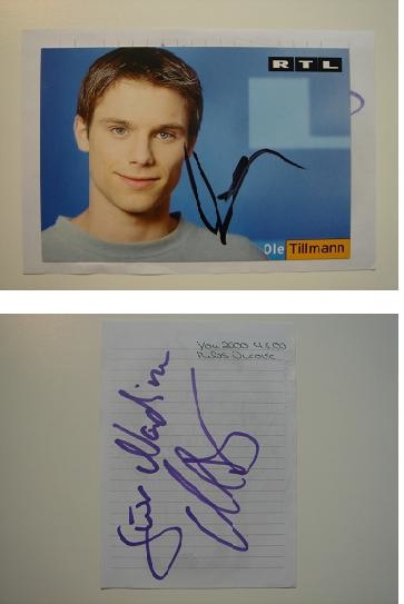 Original Autogramm von Ole Tillmann und Milos Vucovic