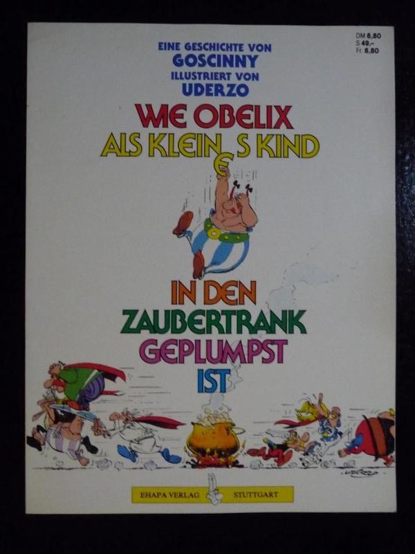 Asterix + Obelix (wie Obelix als kleines Kind in den Zaubertrank geplumpst ist)