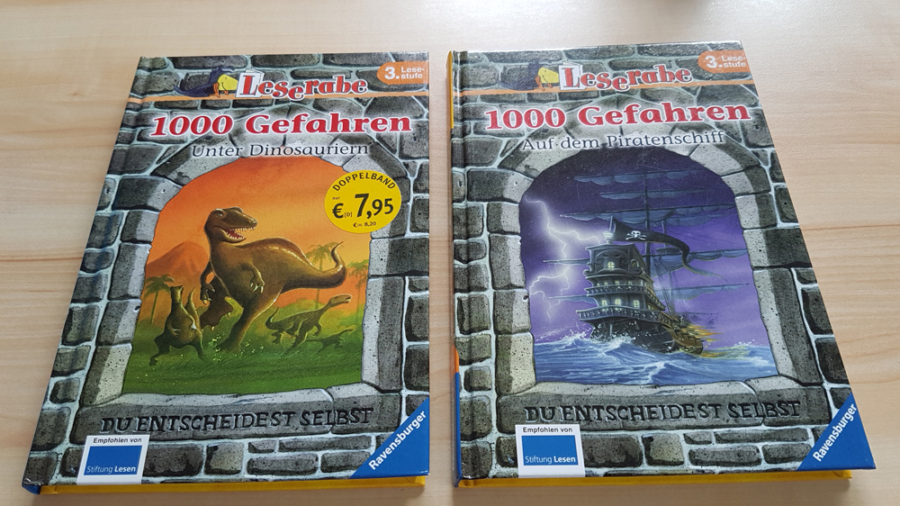 Kinderbuch - Leserabe 1000 Gefahren - unter Dinosauriern und auf dem Piratenschiftt