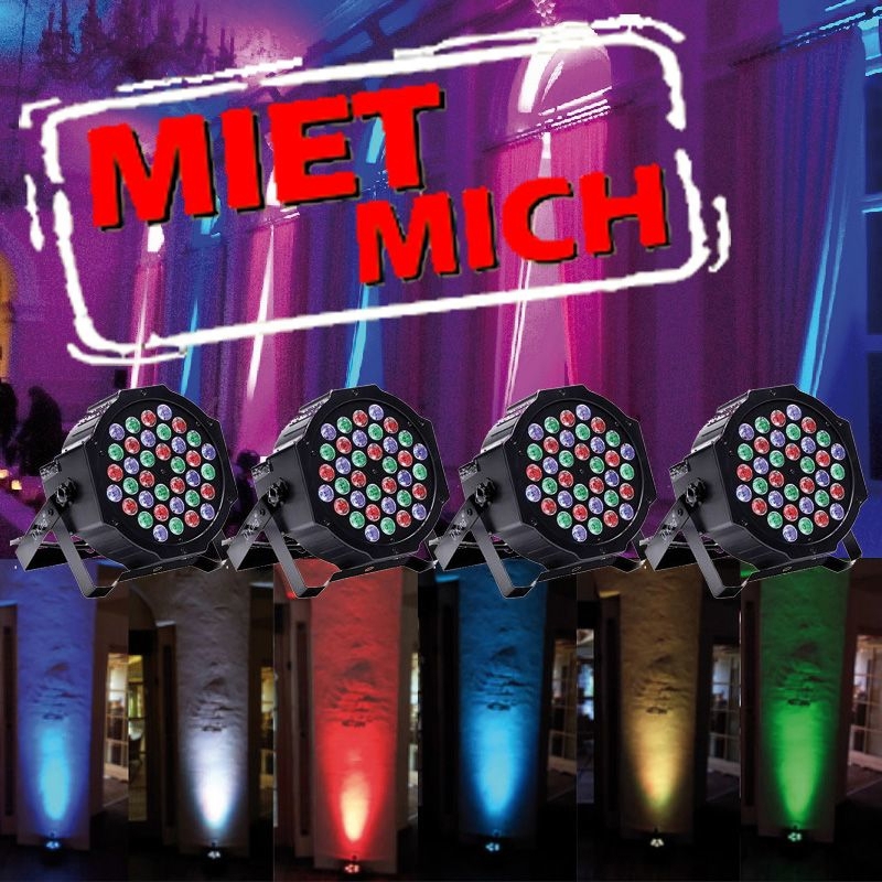 LED PAR Strahler mieten Lichter Beleuchtung Akku Zelt Hochzeit Geburtstag Weihnachtsfeier Party