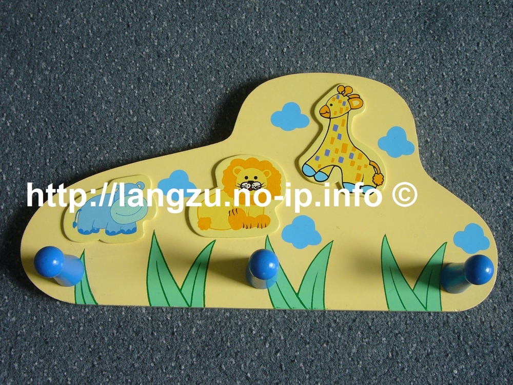 Kindergarderobe gelb/blau mit Tiermotive