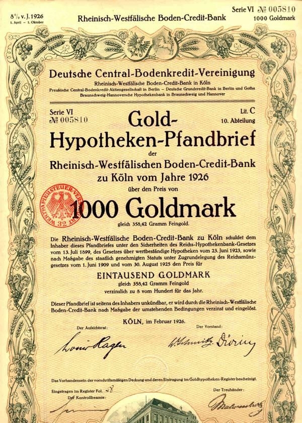 10 Historische Wertpapiere Dt. Reich Anleihen 1908-1942
