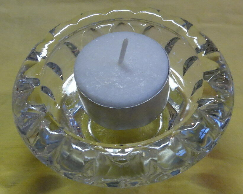 D Kerzenhalter Glas klar Teelichthalter   9 H4,5 Kerze  2 kaum benutzt gut erhalten Dekoration Kerze