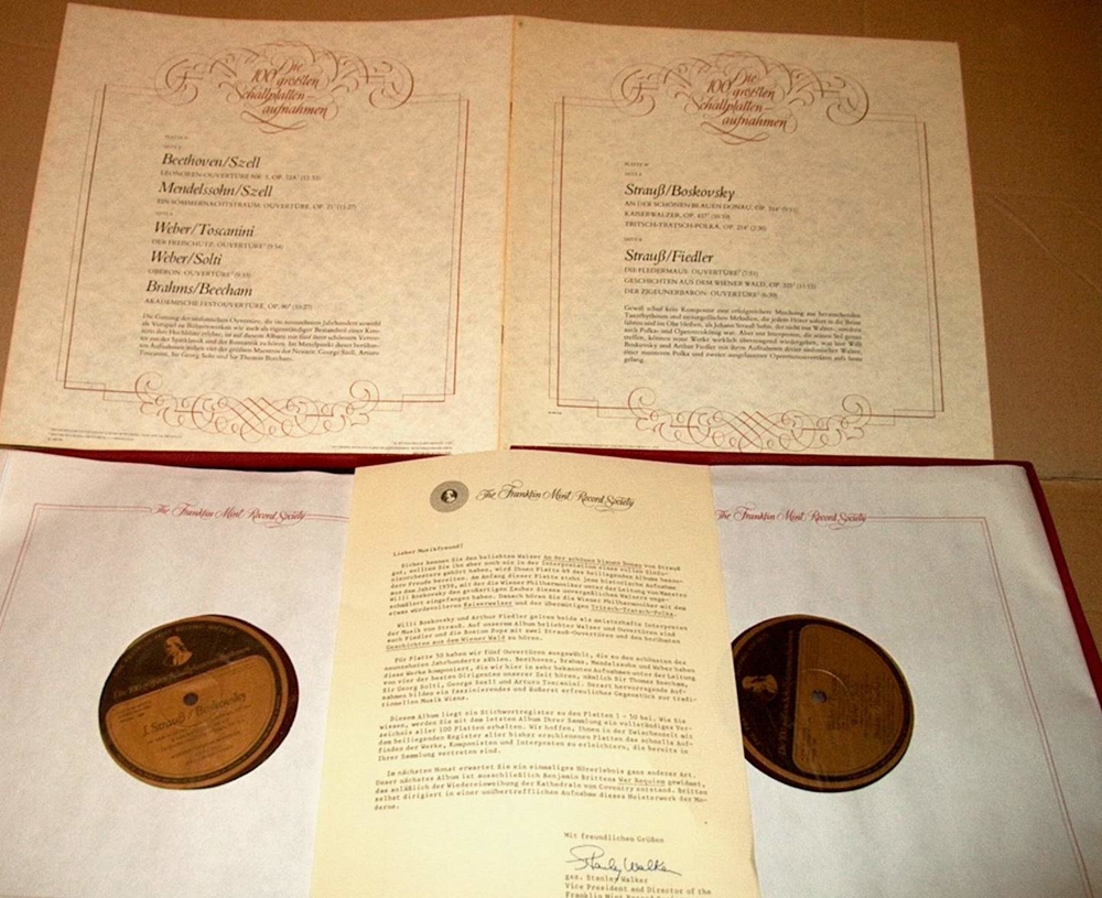 B The Franklin Mint 2-Plattenalbum Nr.49+50 Beliebte Walzer und Overtüren Album Klassik Schallplatte