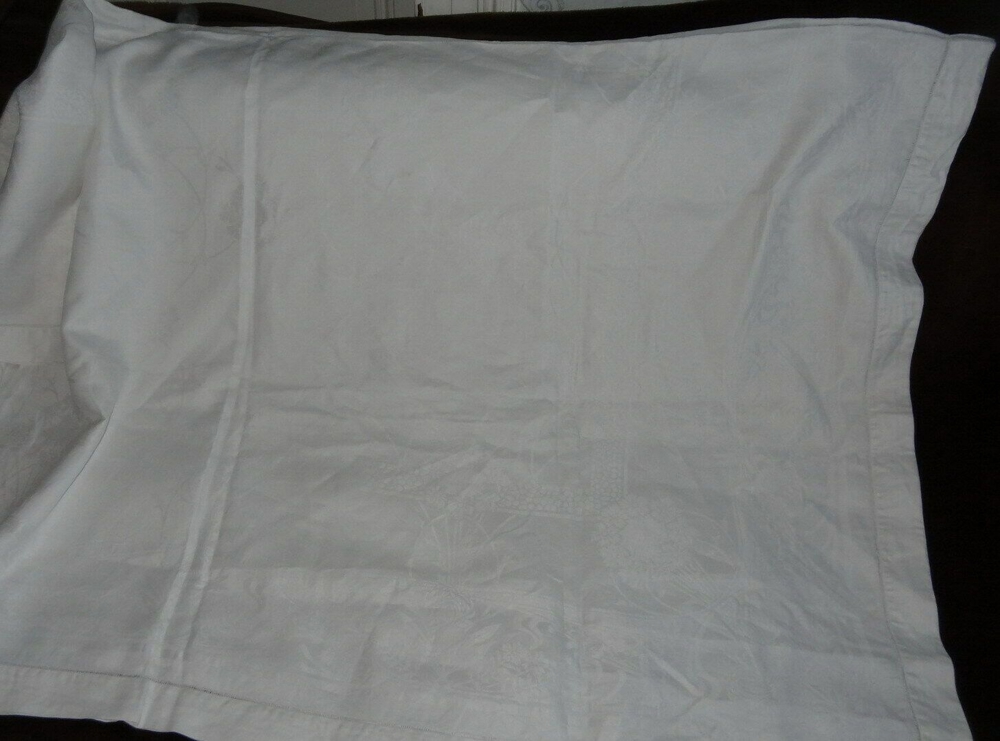 TW Tischdecke Tafeldecke 175x184 groß weiß Baumwolle ältere Decke für den festlichen Tisch gut erhal