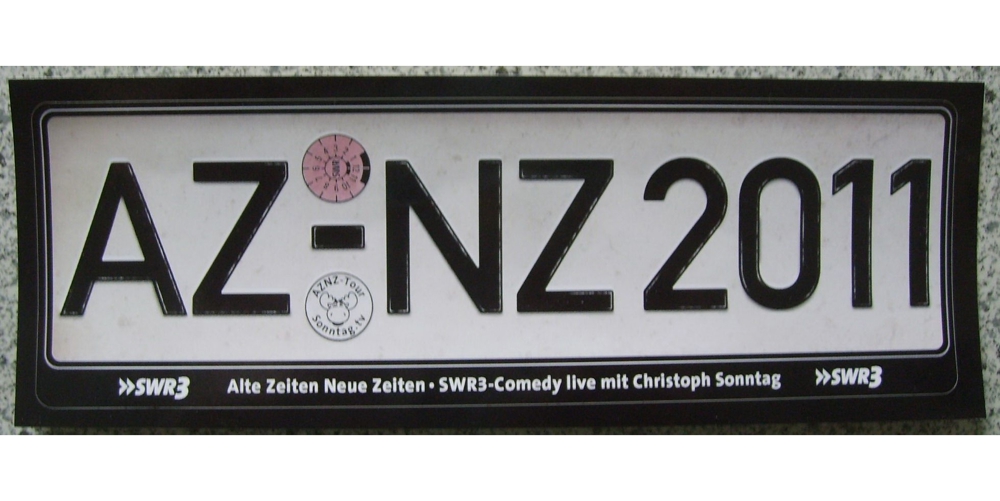 D SWR3 Aufkleber AZNZ-2011 SWR3-Comedy live mit Christoph Sonntag kleiner Aufkleber 7x1,5 unbenutzt