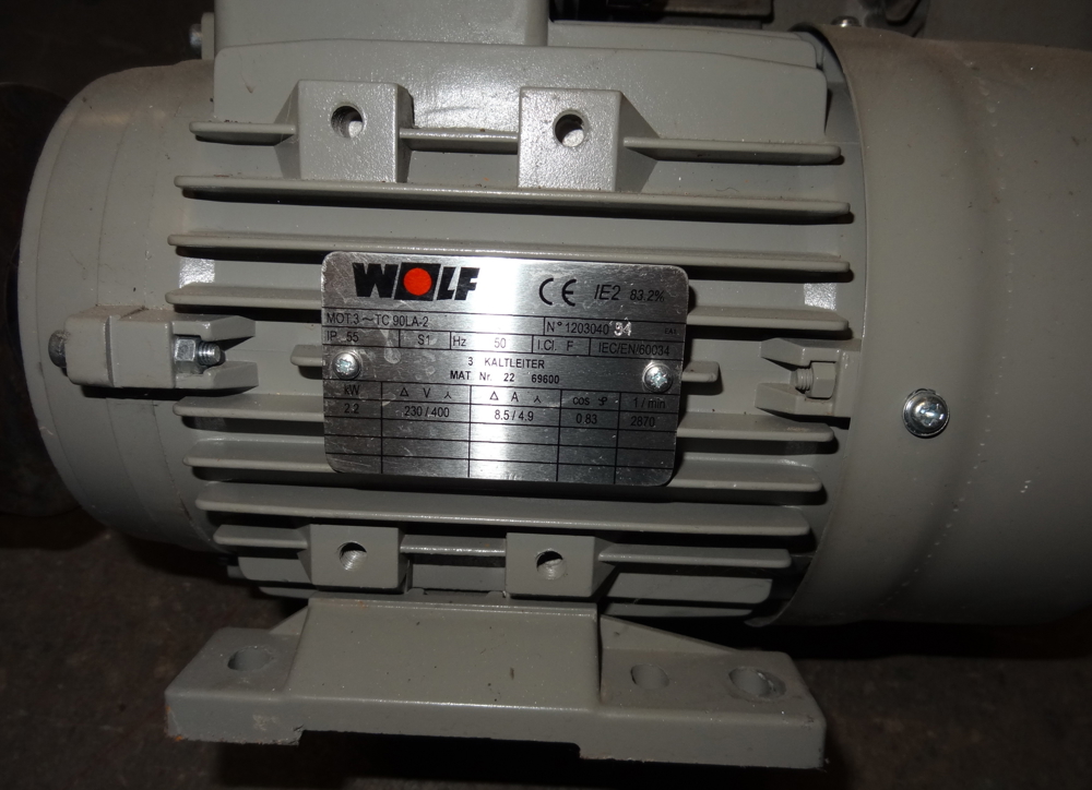 W Wolf IEC Motor Elektromotor MOT.3 TC 90LA-2 2.2 KW voll funktionstüchtig 