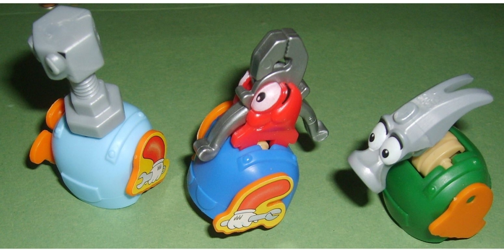 Ü-Ei 803 2003 Toll Toys 3 Figuren Schorsch Schraube Hans Hammer Zlatko die Zange Ferrero Kinder Figu