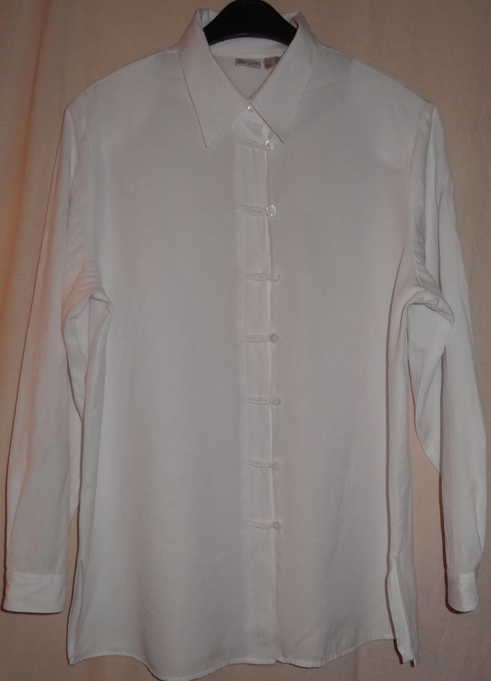 KL Bluse Gr 44 46 weiß 60 Viskose 40 Polyester Langarm wenig getragen einwandfrei Damen kleidung