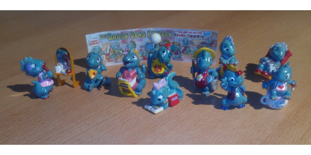Ü-Ei Dapsy Dino Happy Family + Drolly Dinos Erscheinungsjahr1997