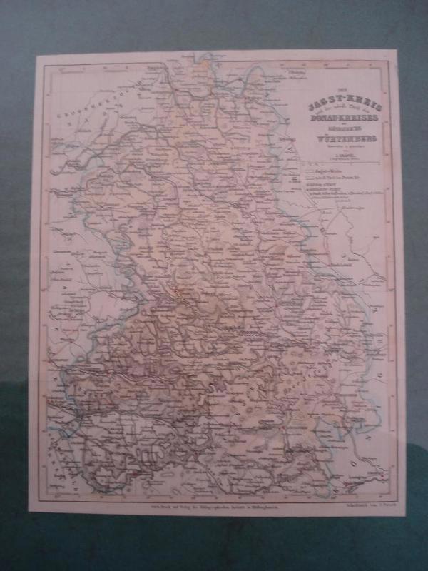 Historische Karte "Der Jagst-Kreis und der nördliche Teil des Donau-Kreises ..."