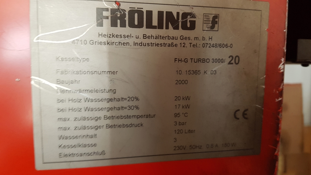 Scheitholzheizung Fröling FHG Turbo 3000