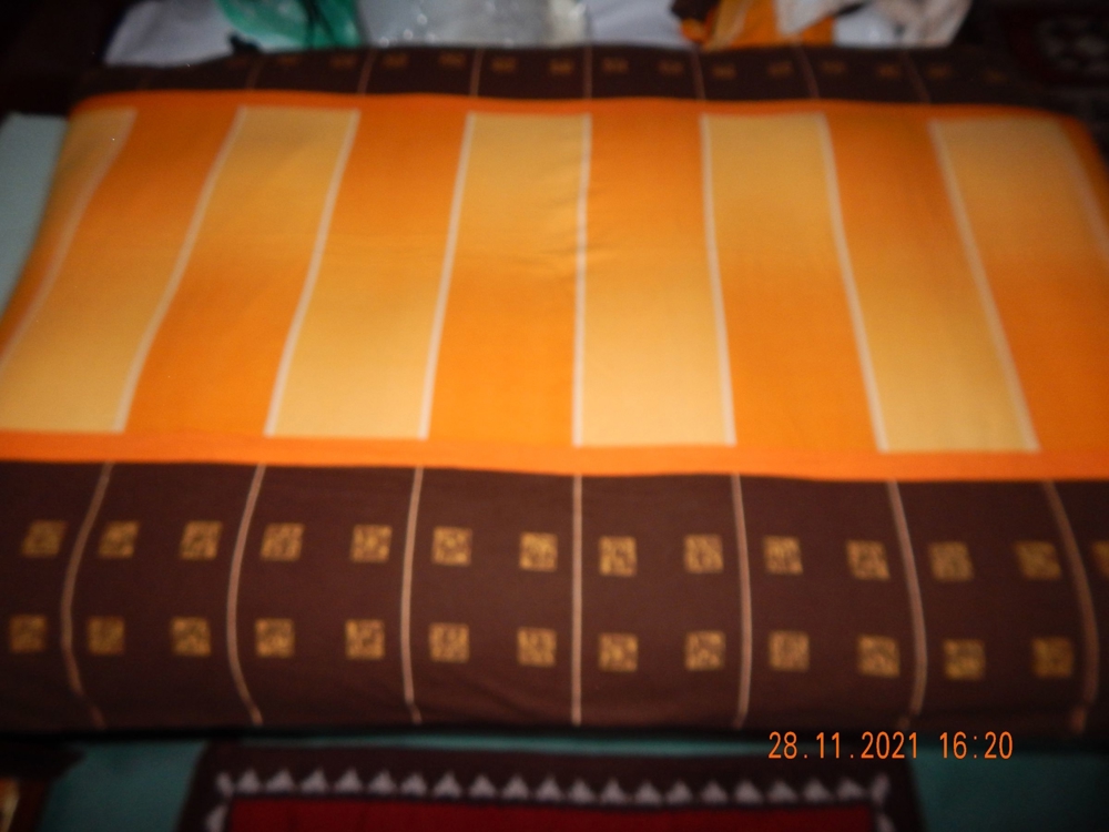 Bettbezug 135cm x 200cm + Kopfkissenbezug 80 cm x 80cm in Orange/braun