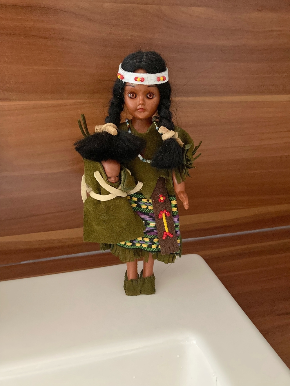 Indianer Puppe mit Baby Doll Sammelpuppe Squaw Puppe aus USA