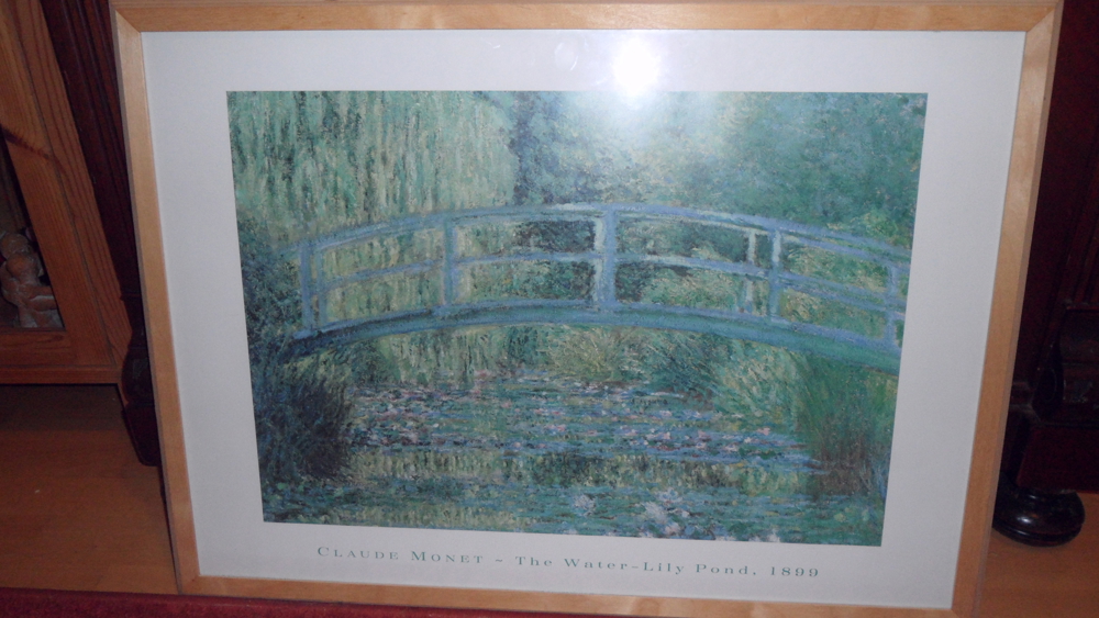 Claude Monet The Water Lilly Pont gerahmter Druck 74,5 x 54,5cm