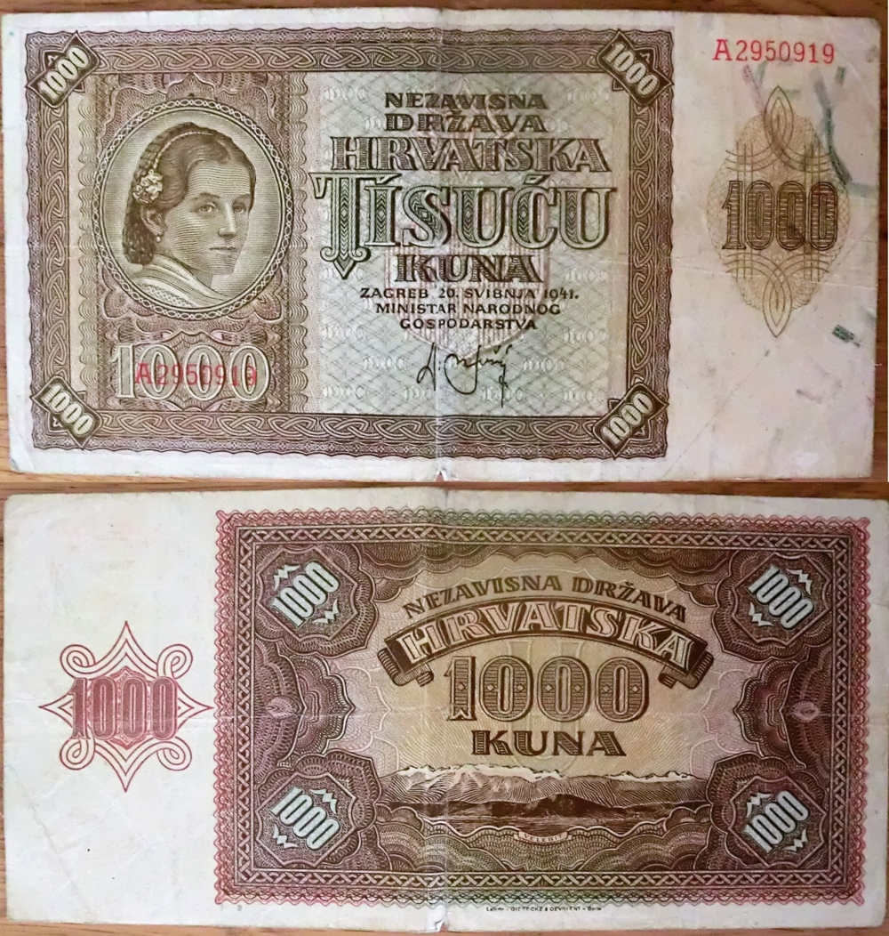 Alte Banknoten - Geldscheine - Kroatien Jugoslawien - Polen