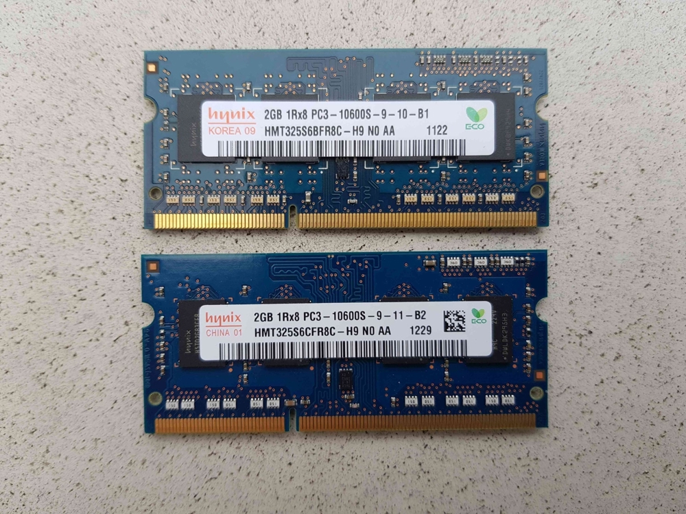 Hynix DDR3 RAMS 2 x 2GB 1RX8 PC3-10600S 1333MHz