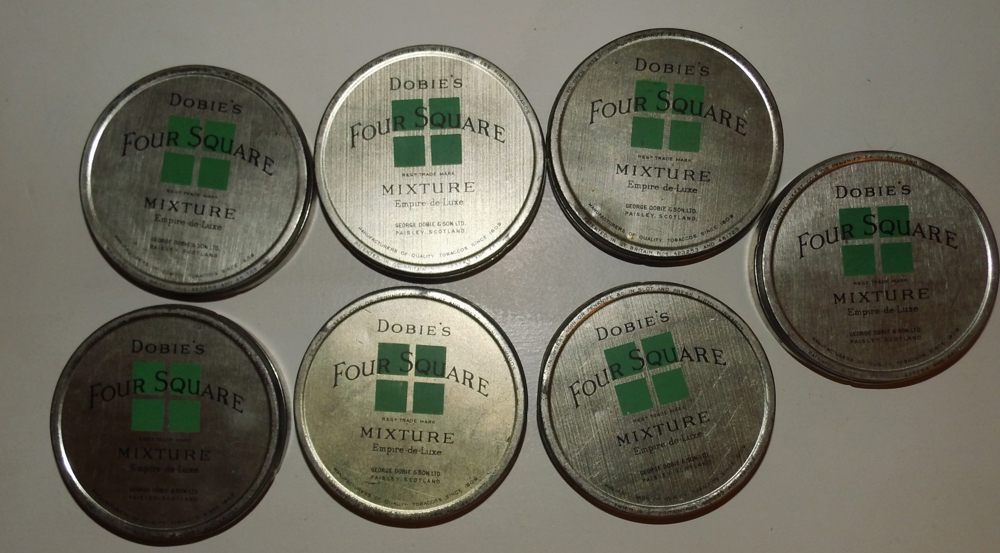 Antike Dobies vier Quadrat Mix Tabak 1940er "sehr Selten"