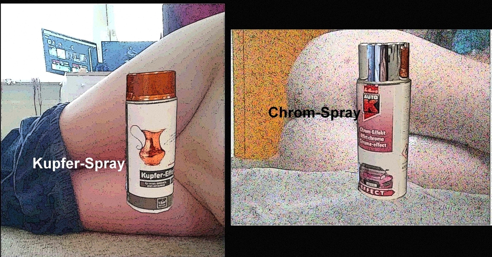 Mein Po und Schoß sollen mit Kupfer und Chrom-Spray behandelt werden.