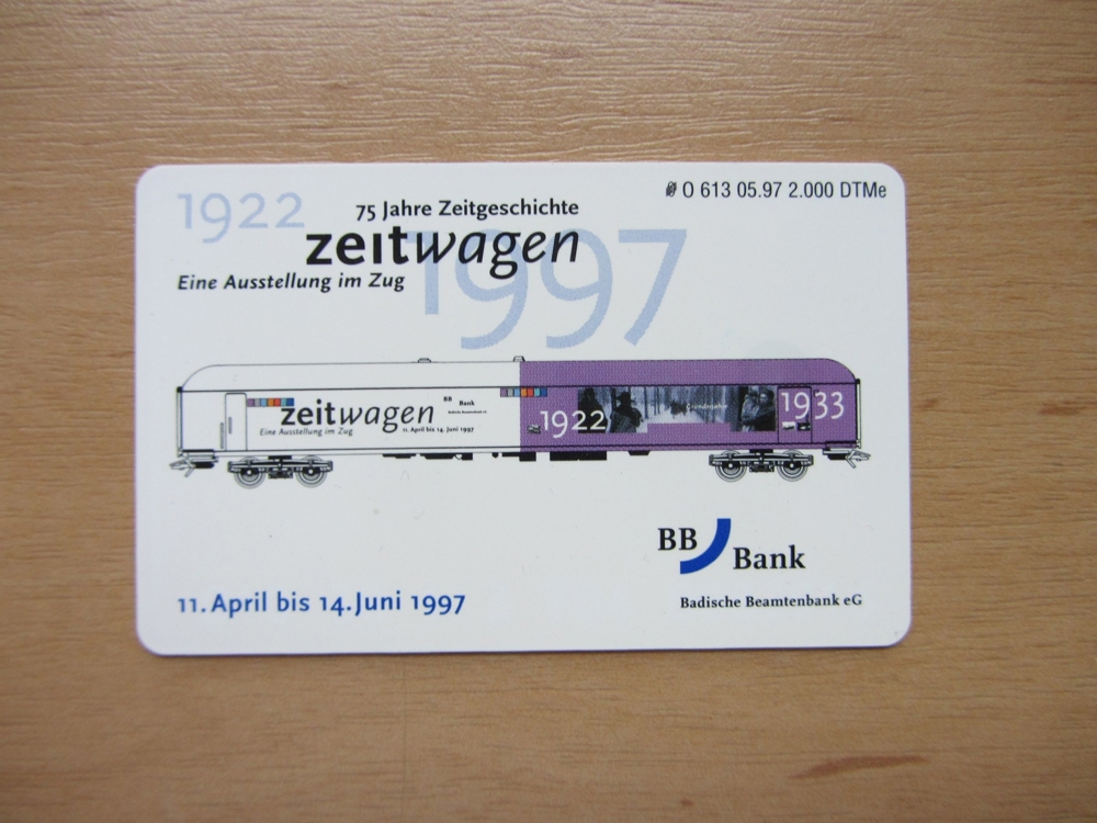 Telefonkarte BB-Bank 6 DM "Zeitwagen" `97, Auflage nur 2000 St