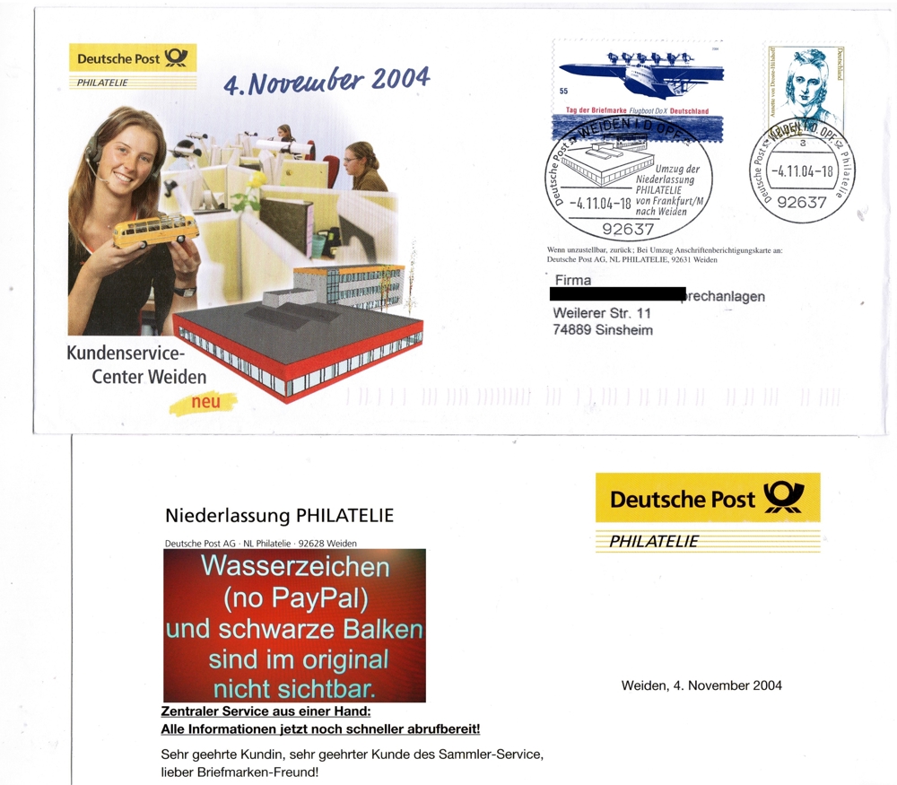 Deutsche Post, Posteigenwerbung, Ganzsache, anno 2004, no PayPal