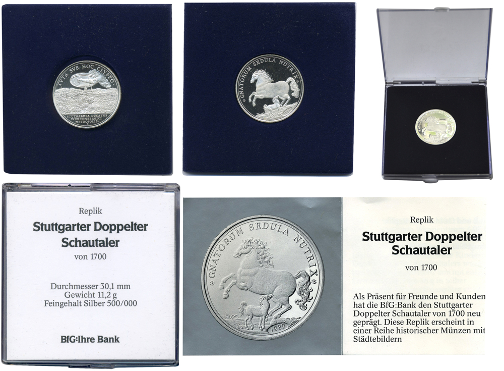 Silbermünze (Stuttgarter Doppelter Schautaler von 1700)