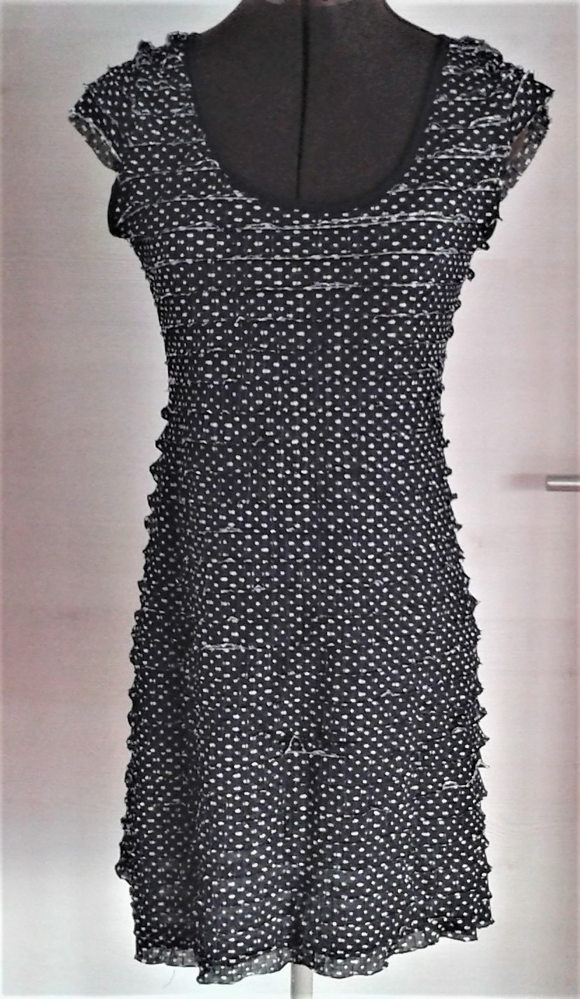 Kleid Tupfenkleid s/w - stretch - Gr. 36 - NEU