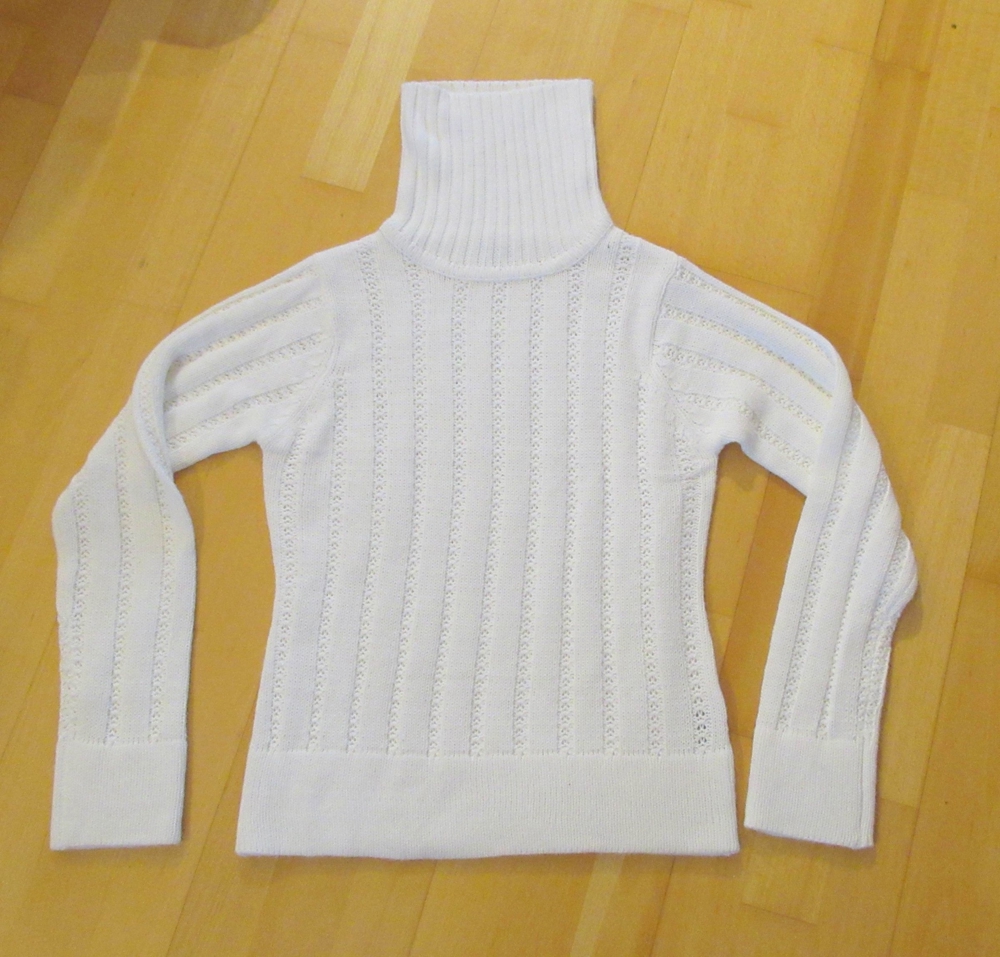 NEUER weißer Rollkragenpullover Strickpullover Größe 38