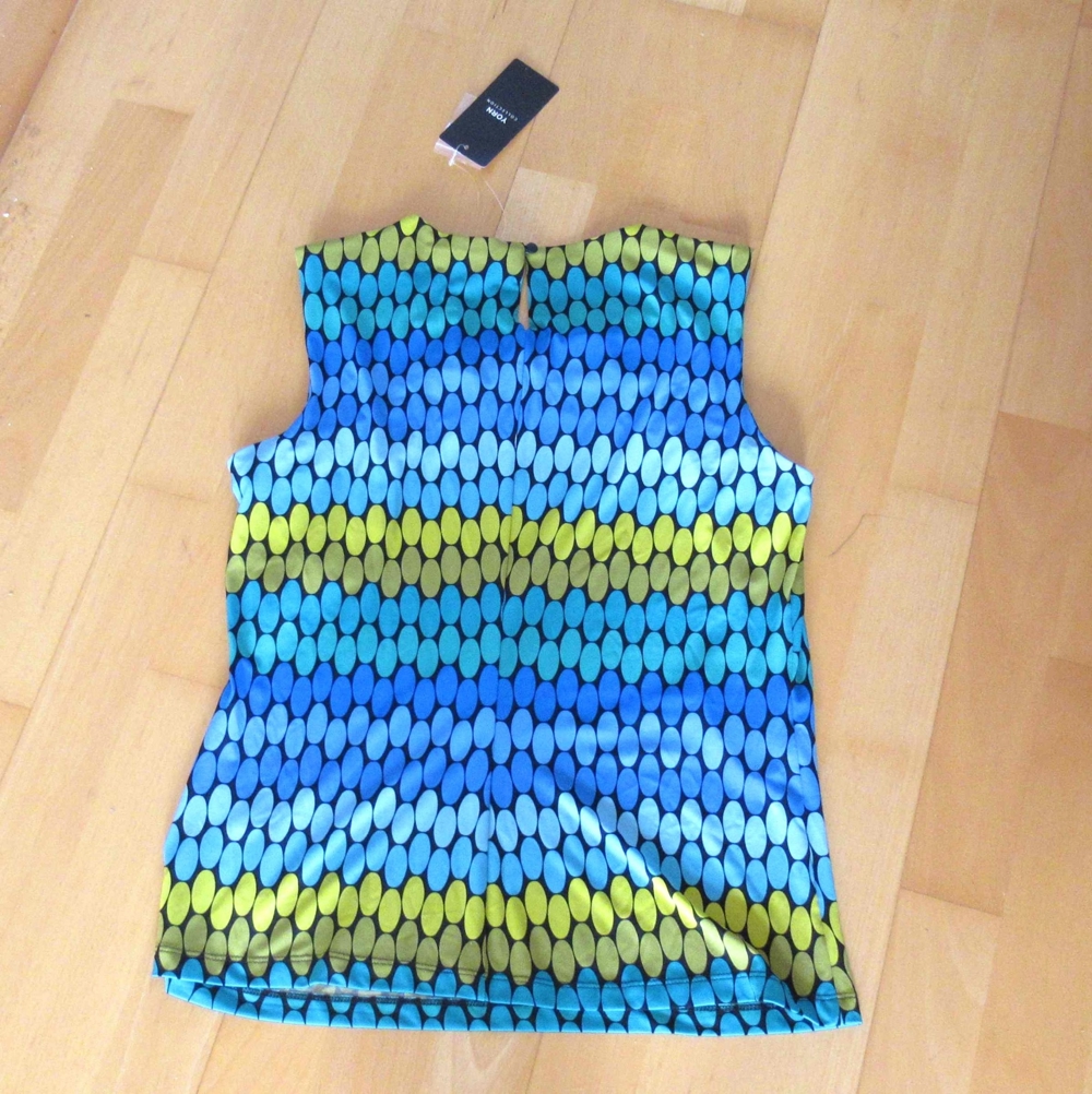 NEUES grün blau gelbes Top Größe 40 von Yorn
