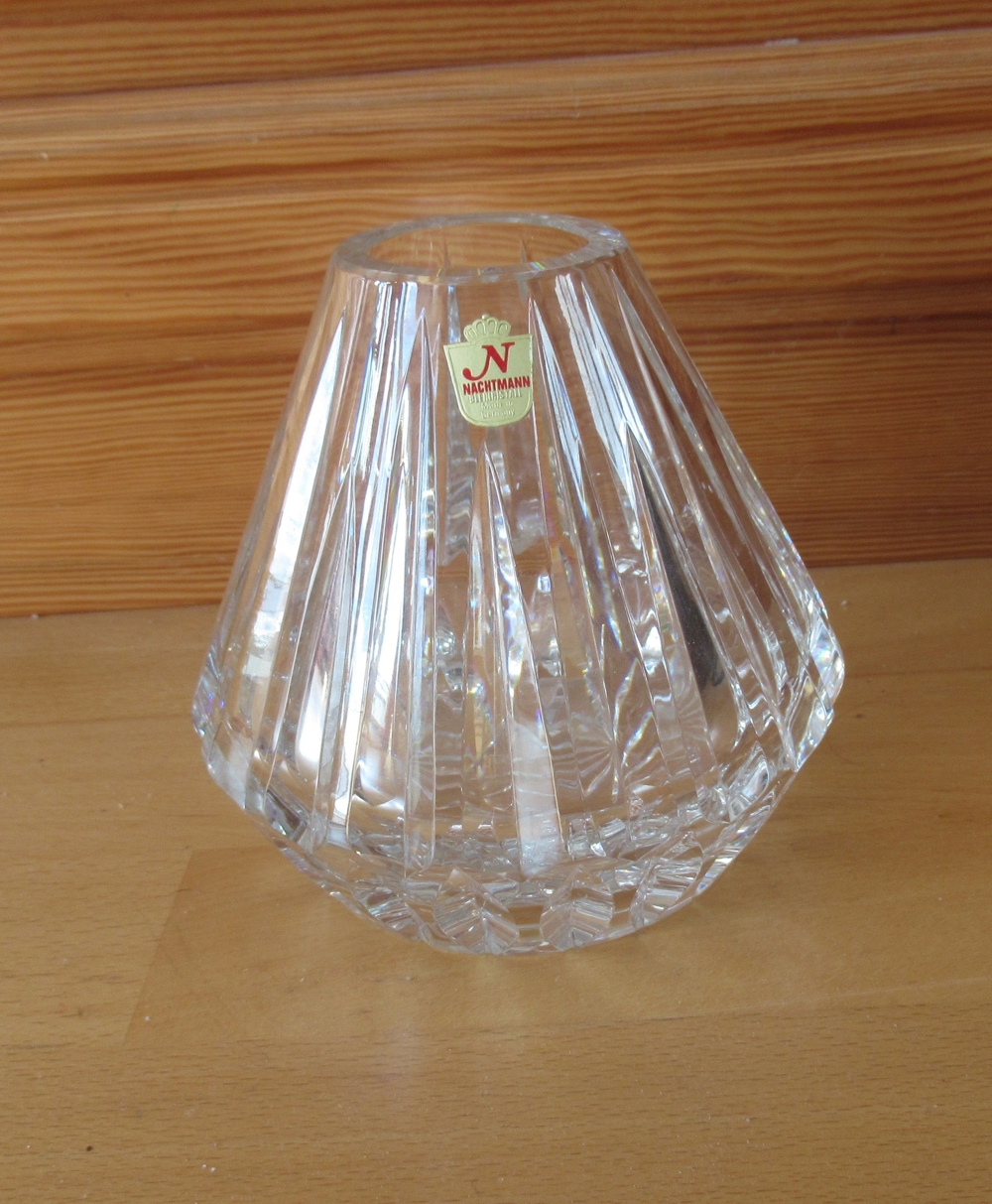 tolle Vase aus Bleikristall Nachtmann Höhe 16 cm Dekor Isabella