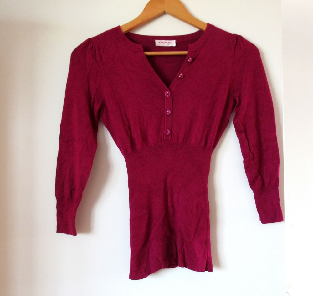 NEUWERTIGER schicker bordeauxfarbener Pullover Strick Gr. S