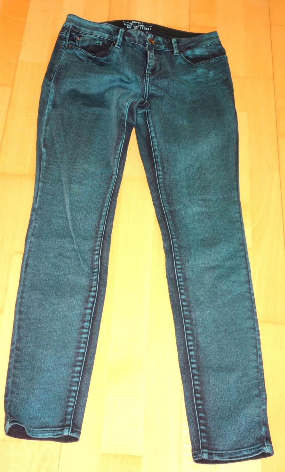 tolle dunkelgrüne Jeans Esprit Medium rise Skinny 28/32