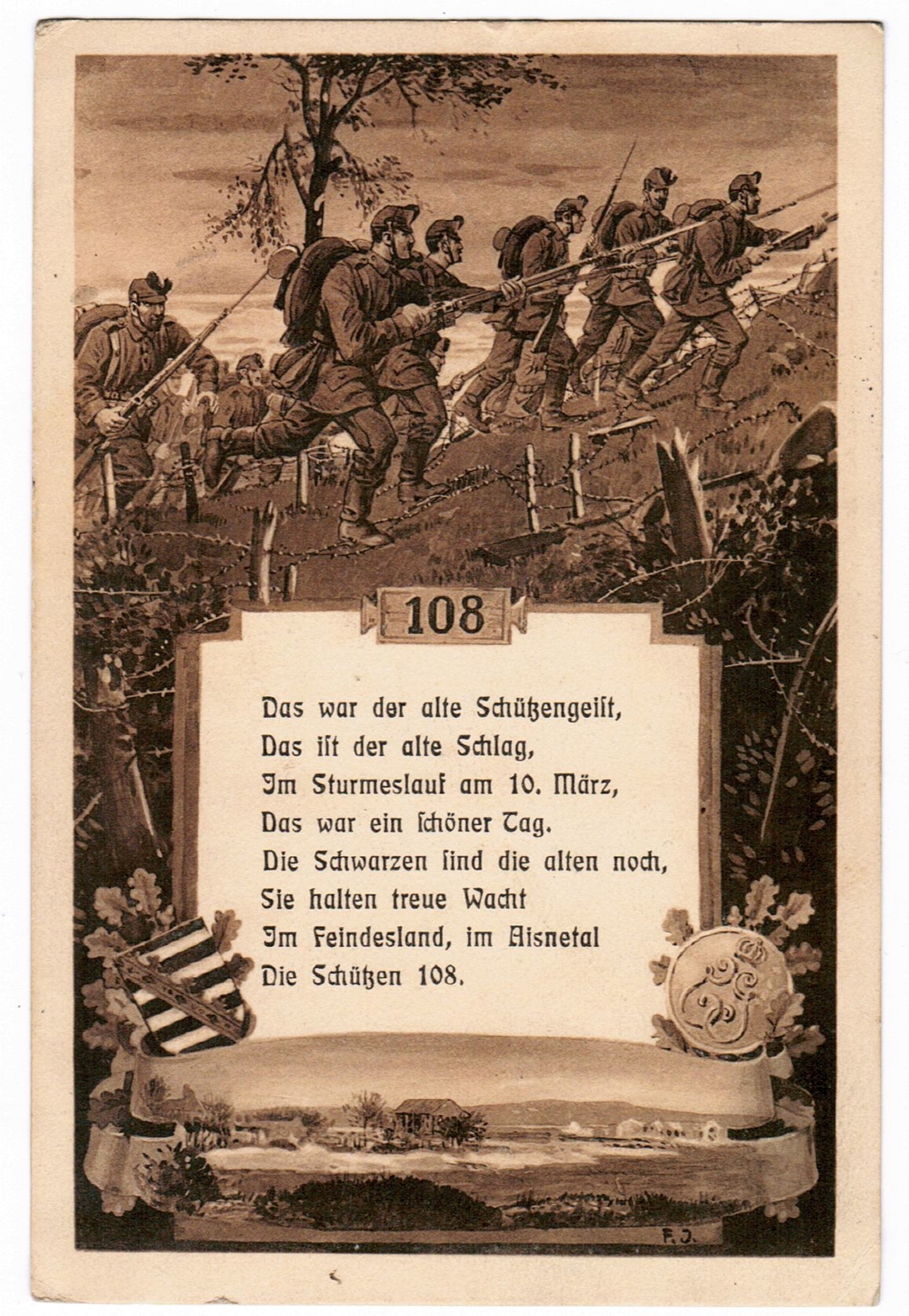 Feldpost Ansichtskarte / Postkarte Deutsche Soldaten WK1...