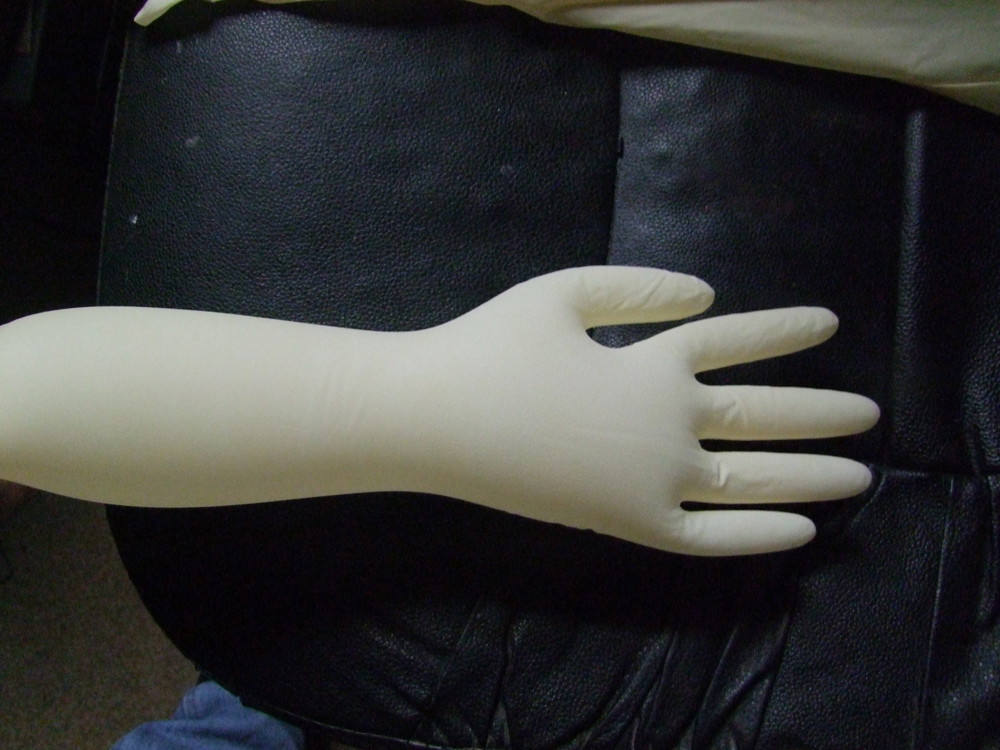 Latex Gummi Long Handschuhe Cosplay Gloves grösse M ,480mm