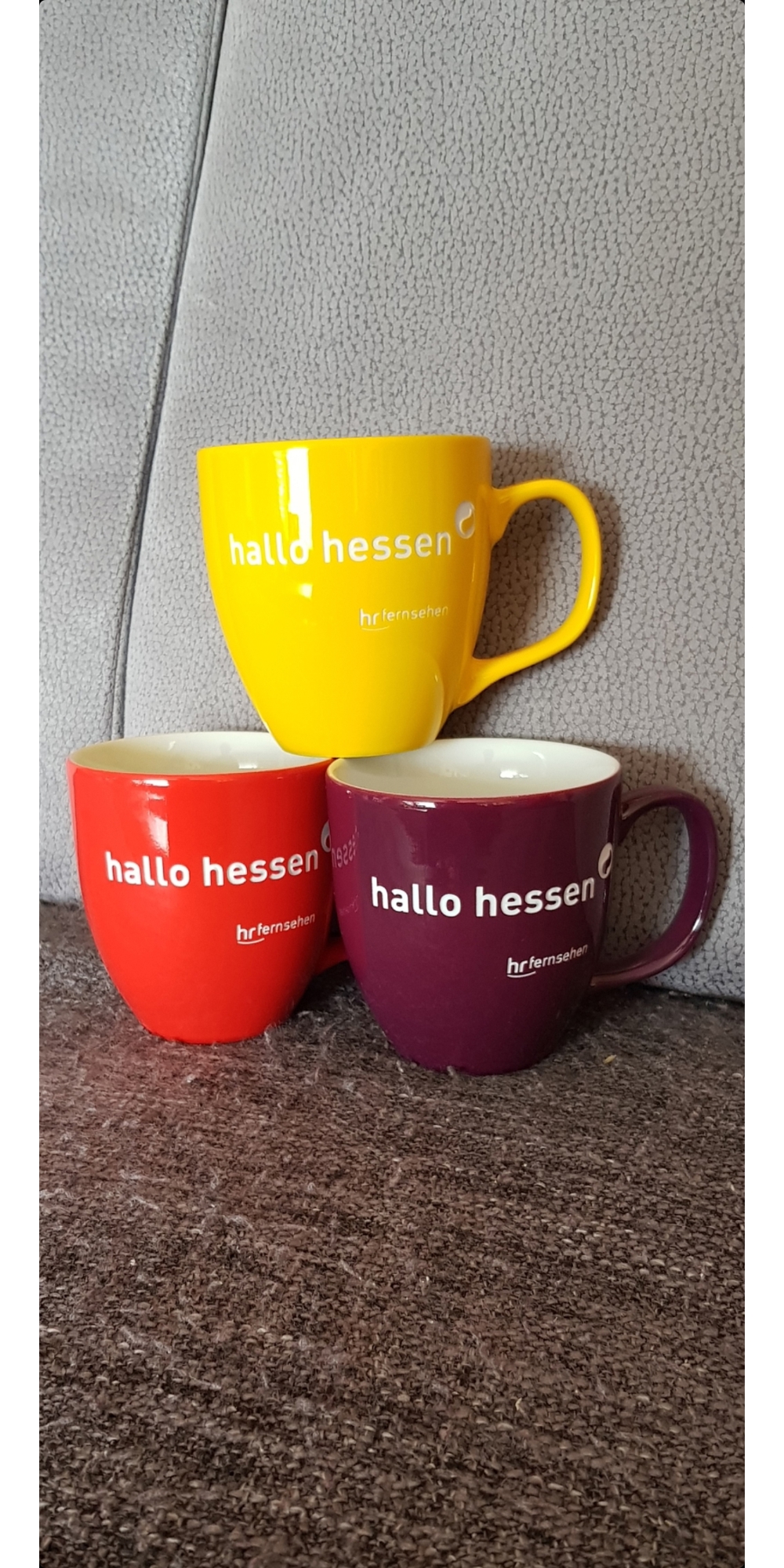 Orginal  "hallo hessen"  Tassen des hr in Frankfurt