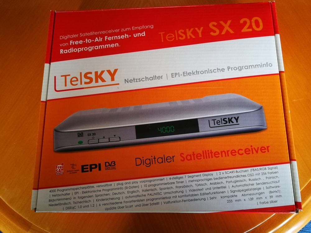 Digitaler Satelittenreceiver (SAT-Receiver) TelSKY SX20 von TELESTAR - komplett
