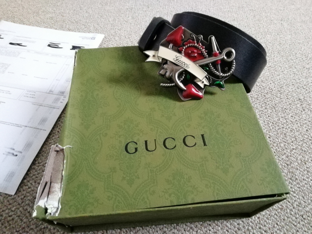 Gucci Ledergürtel Gürtel Belt Unisex Box Schachtel gr 36  S