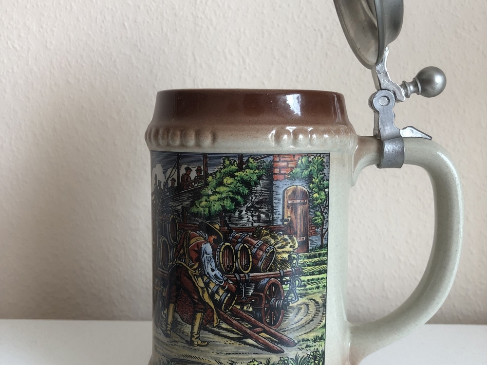 Sammelkrug Bierkrug mit Zinndeckel